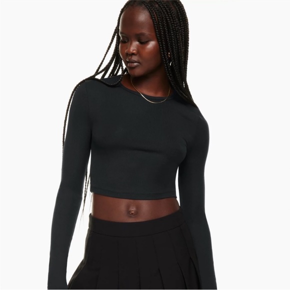 Aritzia Tops - Aritzia Sunday Best Bliss Cropped Long Sleeve Top in Black Size XS